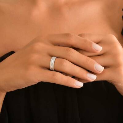 1,52 Karat Baguette Memoire Diamantring - 4