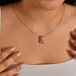 1,53 Karat Multi Color Safir Design Kette - 4