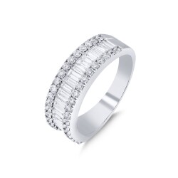 1,54 Karat Baguette Halbemoire Diamantring - 3