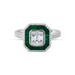1,58 Karat Smaragd Diamantring - Star Pırlanta