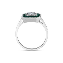 1,58 Karat Smaragd Diamantring - 2