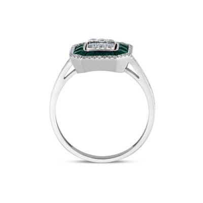 1,58 Karat Smaragd Diamantring - 2