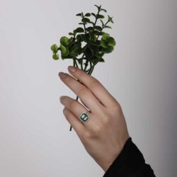 1,58 Karat Smaragd Diamantring - 3