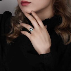 1,58 Karat Smaragd Diamantring - 4