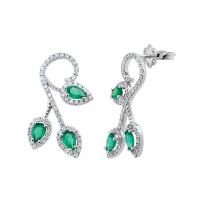 1,65 Karat Diamant Smaragd Ohrringe - 1