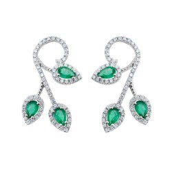 1,65 Karat Diamant Smaragd Ohrringe - 2