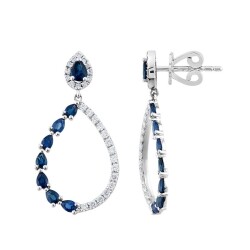 1,68 Karat Diamant Safir Ohrringe - Star Pırlanta