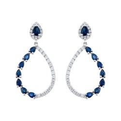 1,68 Karat Diamant Safir Ohrringe - 2