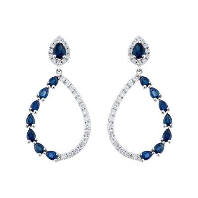 1,68 Karat Diamant Safir Ohrringe - 2