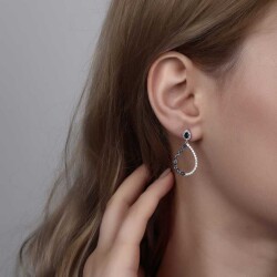 1,68 Karat Diamant Safir Ohrringe - 3