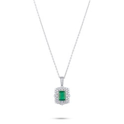 1,77 Karat Diamant Smaragd Kette - Star Pırlanta