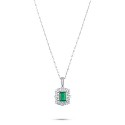 1,77 Karat Diamant Smaragd Kette - 1