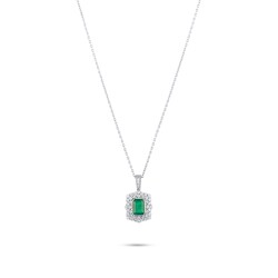 1,77 Karat Diamant Smaragd Kette - 2