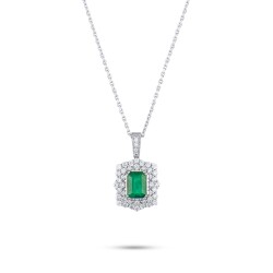 1,77 Karat Diamant Smaragd Kette - 3