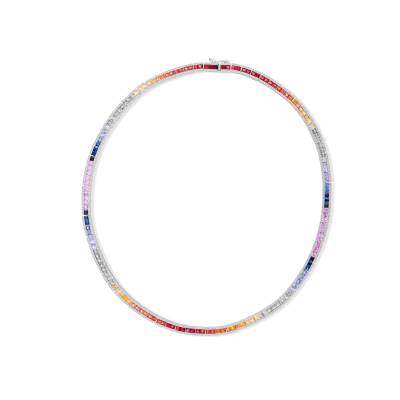 19,11 Karat Diamant Multi Color Safir Collier - 1