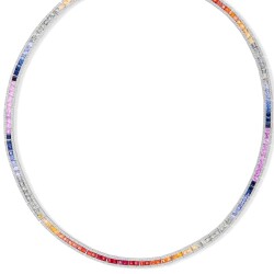 19,11 Karat Diamant Multi Color Safir Collier - 3