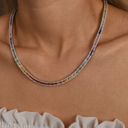 19,11 Karat Diamant Multi Color Safir Collier - 4