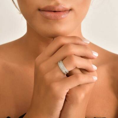 2,02 Karat Memoire Baguette Diamantring - 4