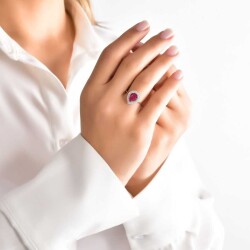 2,74 Karat Rubin Diamantring - 4