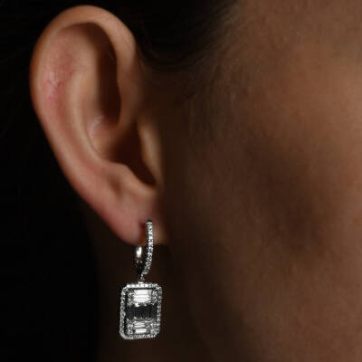 2,77 Karat Diamant Baguette Ohrringe - 4