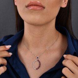 2,82 Karat Diamant Rubin Kette - 4