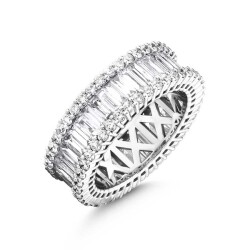 3,71 Karat Baguette Memoire Diamantring - 2