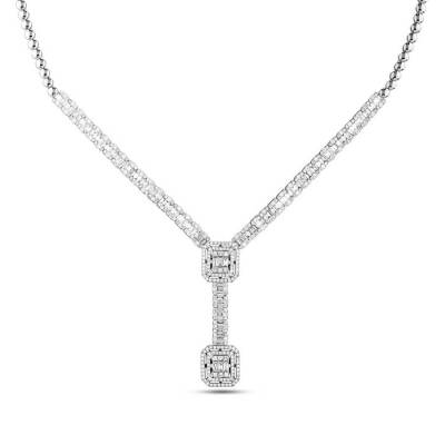 3,78 Karat Diamant Baguette Collier - 1