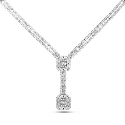 3,78 Karat Diamant Baguette Collier - 2