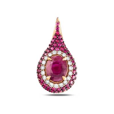 7,32 Karat Diamant Rubin Ohrringe - 3