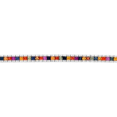 9,09 Karat Diamant Multicolor Safir Armband - 2