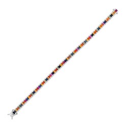 9,09 Karat Diamant Multicolor Safir Armband - 3