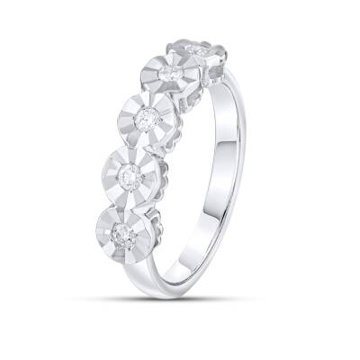 Stift 0,20 Karat Fünfstein Diamantring - 3