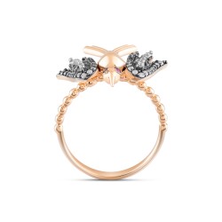 Fliegender Vogel Rubin Diamantring - Piraye Kollektion - 3