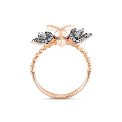 Fliegender Vogel Rubin Diamantring - Piraye Kollektion - 3