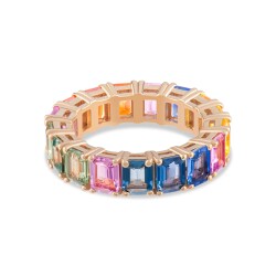 Multi Color Safir Memoire Ring - Star Pırlanta