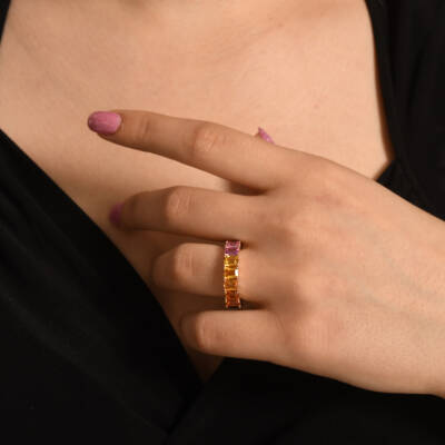 Multi Color Safir Memoire Ring - 4