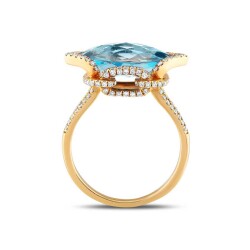 Blauer Topas Diamantring - 3